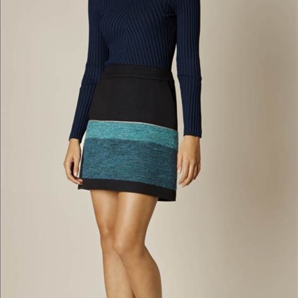 Karen Millen Blue/Green Mini Skirt